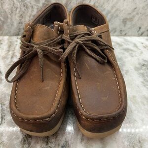 Clarks Padmora Brown Leather Moc Style Slip-On Loafers NWOT Sz 9